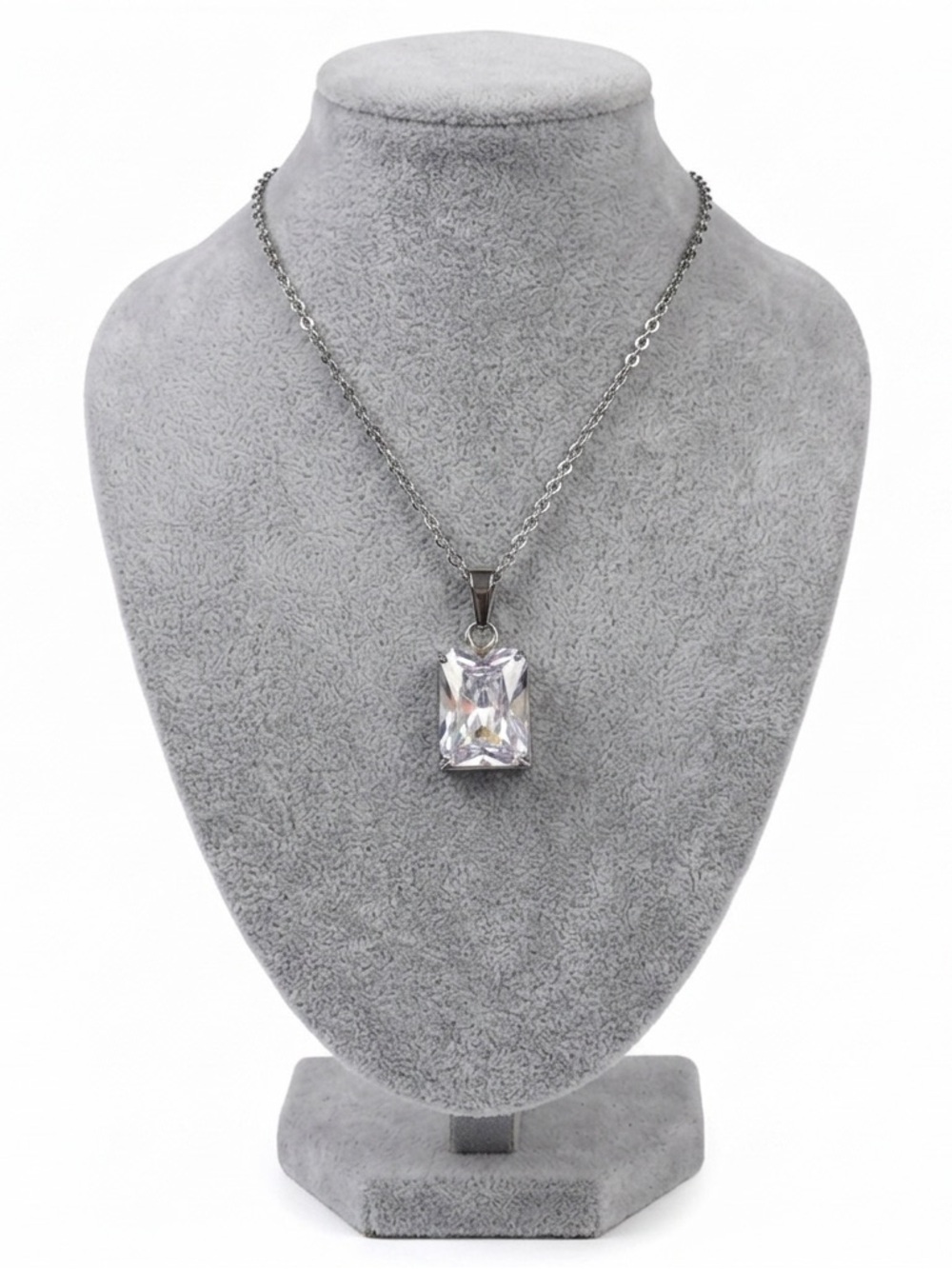 New Sterling Silver Clavicle Chain White Sapphire Luxury Minimalist Necklace